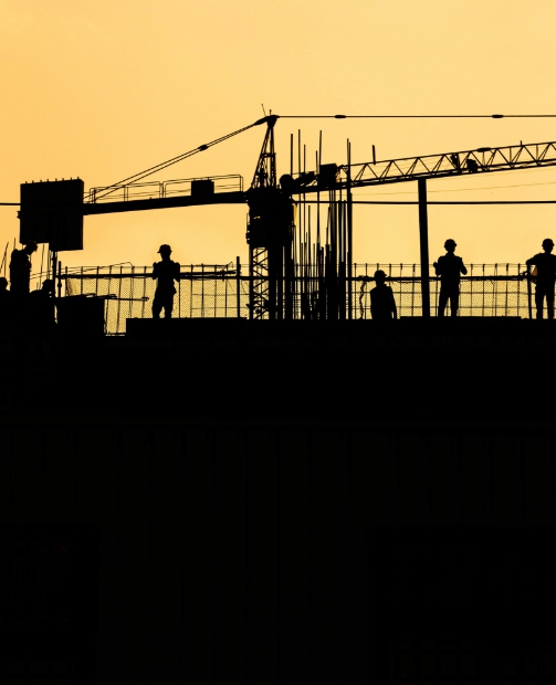 Construction site at sunset - HeightPM